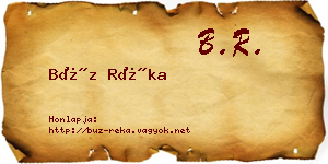 Búz Réka névjegykártya